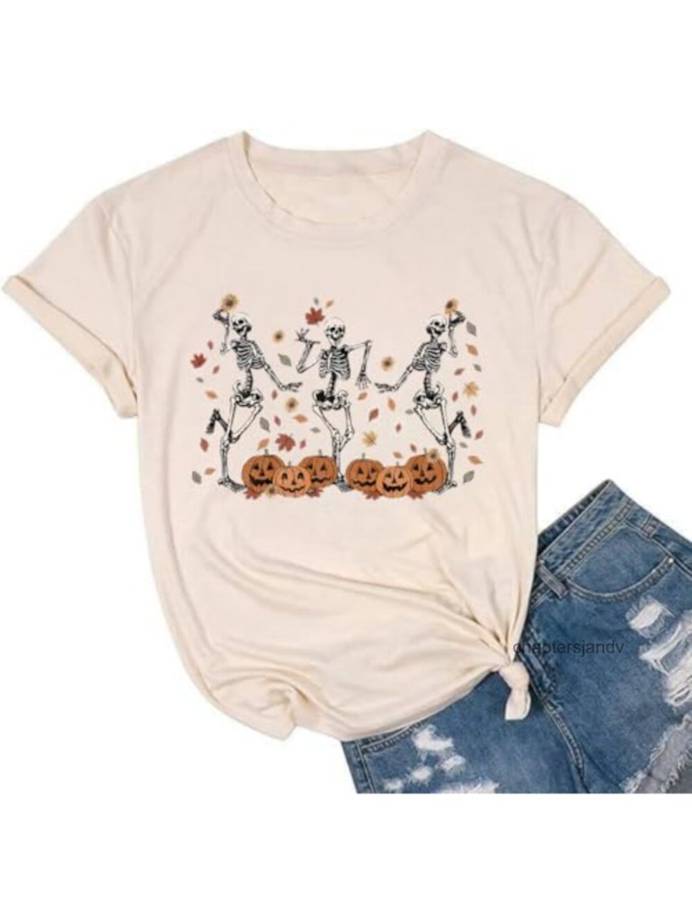 Fall Pumpkin Graphic T-Shirt Women Thanksgiving Halloween Short Sleeve Crew Neck